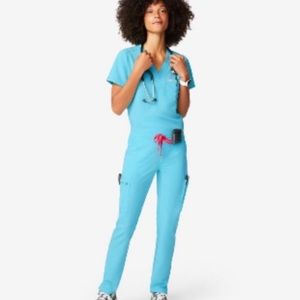 FIGS neon blue limited edition scrubs set (top and bottom) size XS
